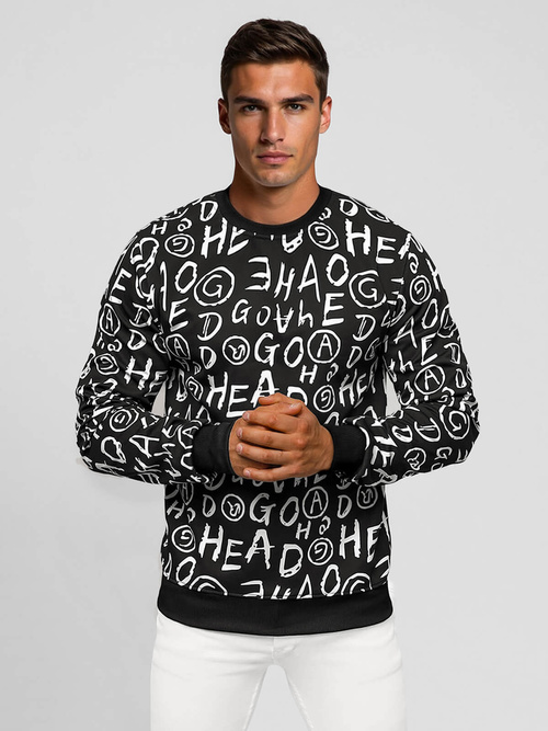 Sudadera de hombre negra OZONEE JS/8B1221/3Z