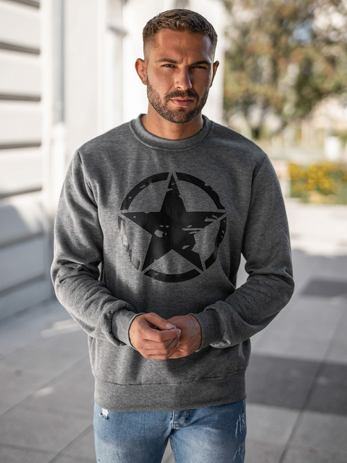 Sudadera de hombre grafito OZONEE JS/8B1761/5