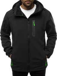 Chaqueta de hombre negra-verde OZONEE GE/12269Z