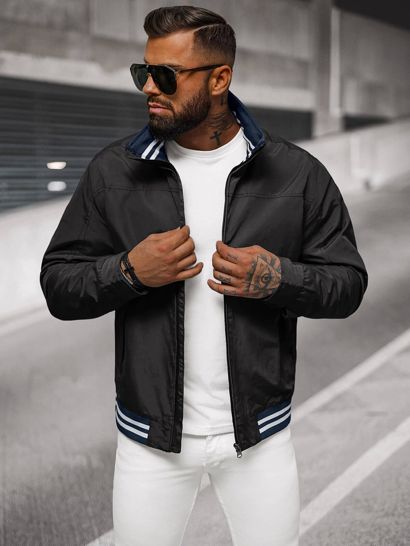 Chaqueta de hombre negra OZONEE JS/5M3101/392Z