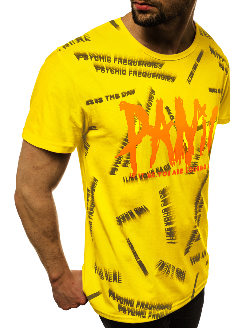 Camiseta de hombre amarillo OZONEE JS/KS1998