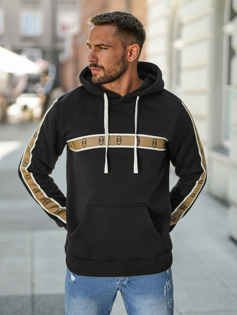Sudadera de hombre negra OZONEE JS/8B1729/3