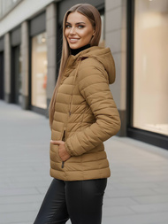 Chaqueta de mujer beige oscuro OZONEE JS/16M9103/84Z