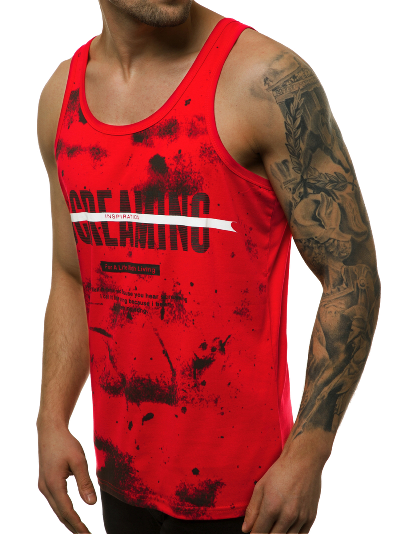 Camiseta sin mangas de hombre roja OZONEE JS/SS11053