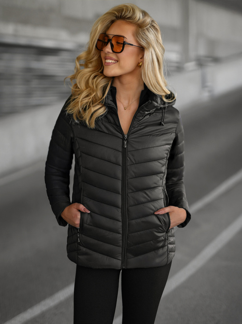 Chaqueta de mujer negra OZONEE JS/16M9230/392