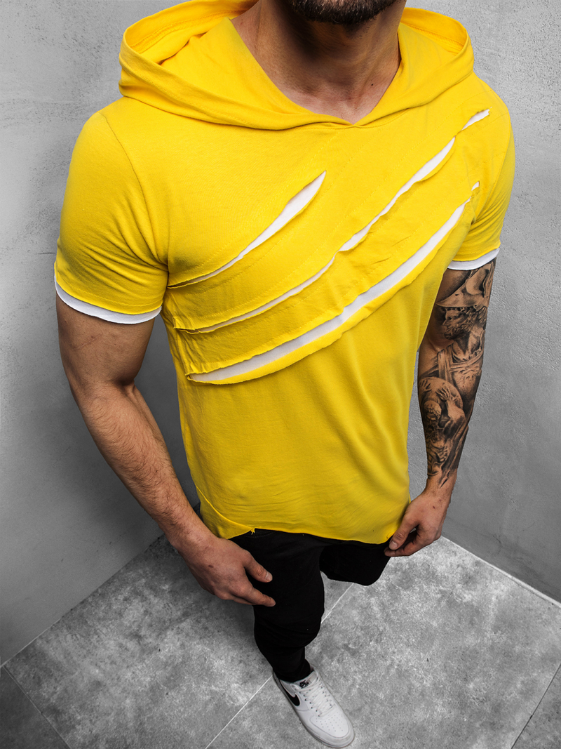 Camiseta de hombre amarillo OZONEE A/1185Z