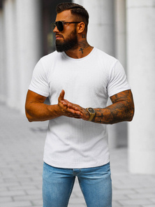 Camiseta de hombre blanco OZONEE O/7766T