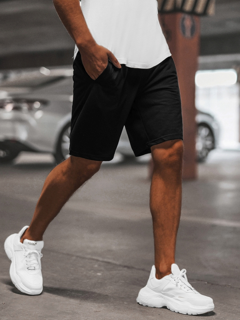 Pantalón corto de hombre negras OZONEE JS/8K100/3Z