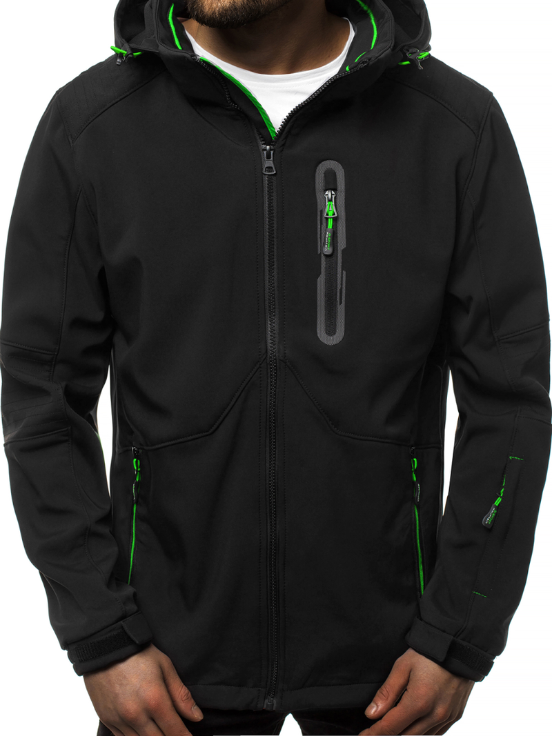 Chaqueta de hombre negro-verde OZONEE GE/12263