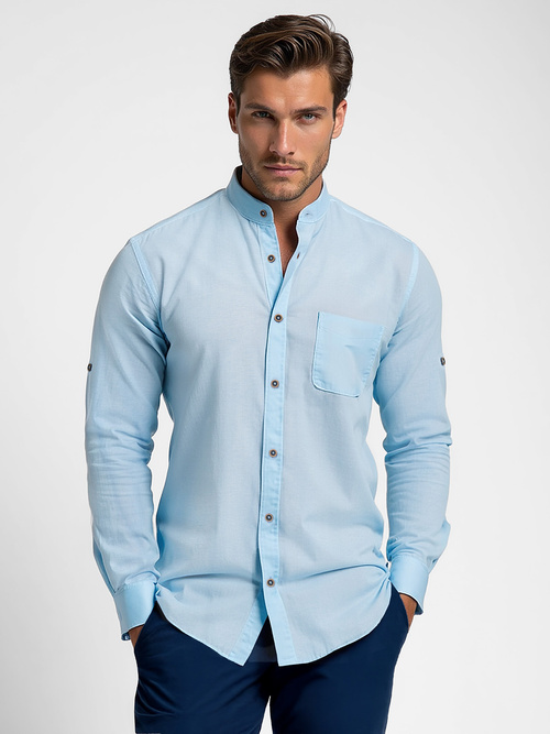 Camisa de hombre azul claro OZONEE O/V168