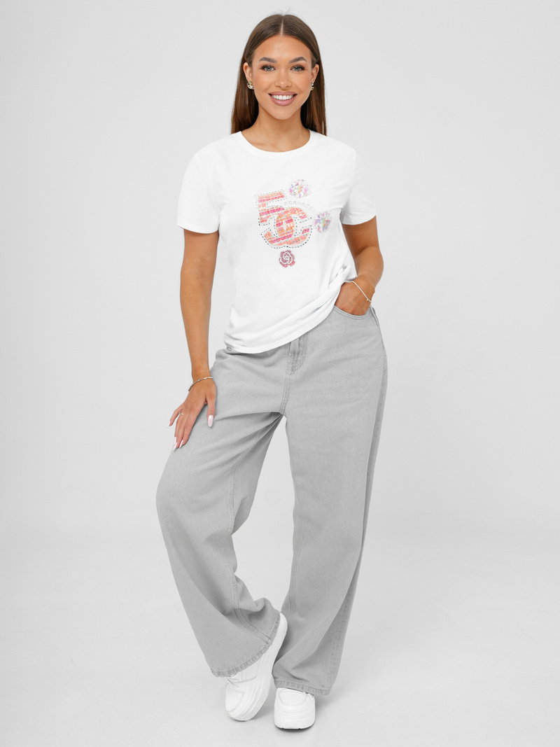 Camiseta de mujer blanco OZONEE JS/95T2552/1