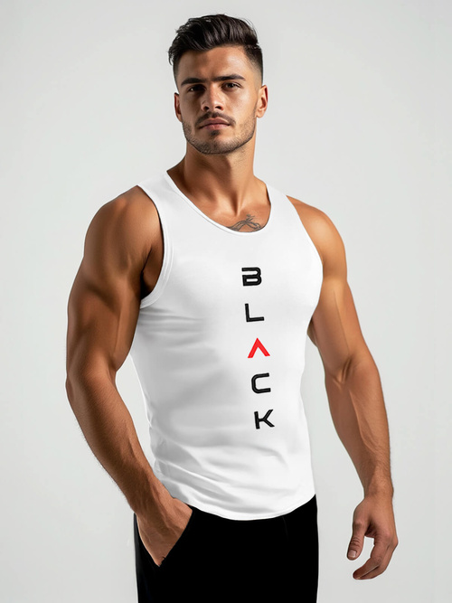 Camiseta sin mangas de hombre blanca OZONEE JS/8B1705/1