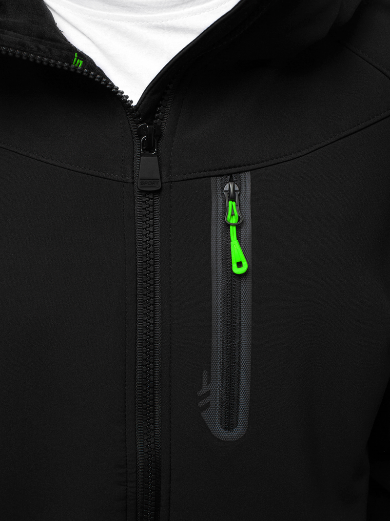 Chaqueta de hombre negra-verde OZONEE GE/12269