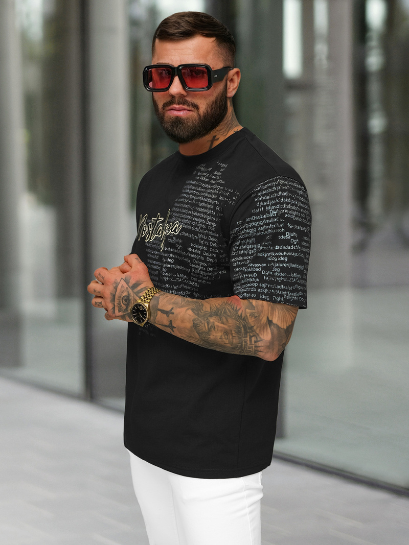 Camiseta de hombre negras OZONEE O/YN2/631