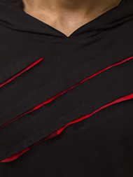 Camiseta de hombre negro-roja OZONEE O/1187XZ