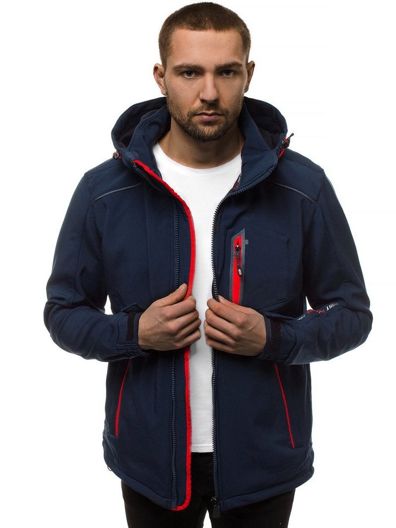 Chaqueta de hombre azul marino-roja OZONEE GE/12259Z