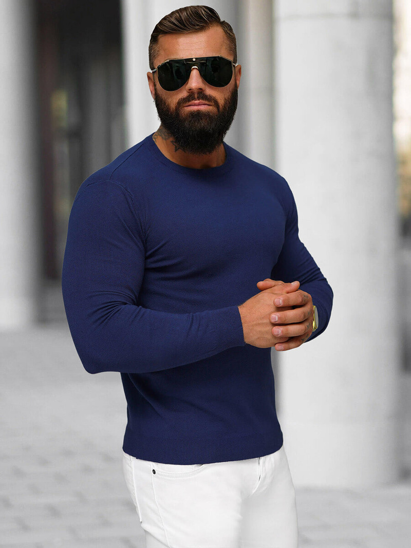 Jersey de hombre azul oscuro OZONEE NB/MMB602/5Z