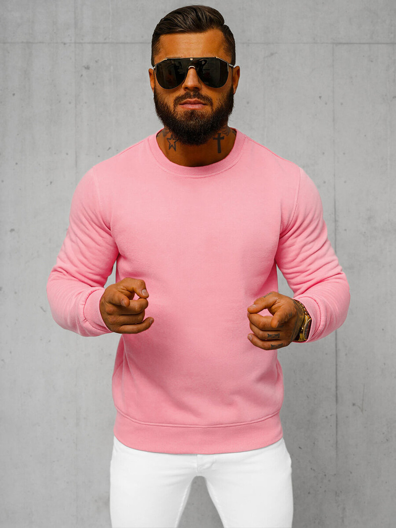 Sudadera de hombre rosa claro OZONEE JS/2001-10Z