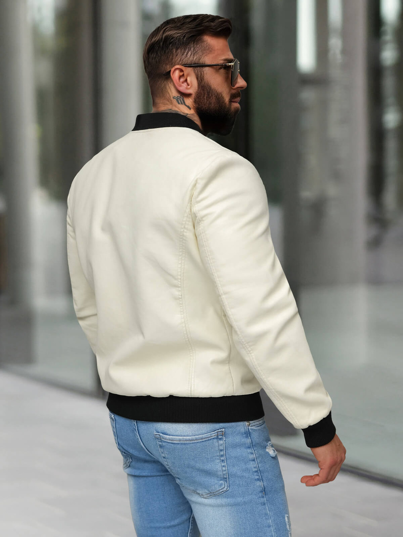 Chaqueta de cuero de hombre crudo OZONEE JS/11Z8107