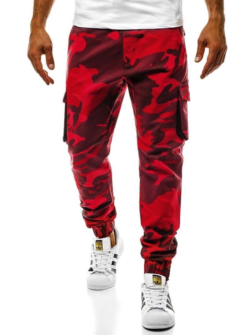 Pantalón jogger de hombre rojo-camuflaje OZONEE A/705