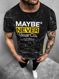 Camiseta de hombre negra OZONEE JS/SS10915Z