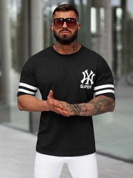 Camiseta de hombre negra OZONEE JS/8B1372/3