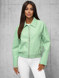 Chaqueta de cuero para mujer menta OZONEE O/G116Z