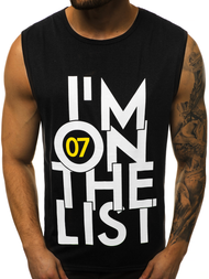 Camiseta sin mangas de hombre negra OZONEE JS/KS2078