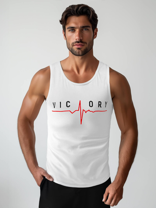 Camiseta sin mangas de hombre blanca OZONEE JS/8B1703/1