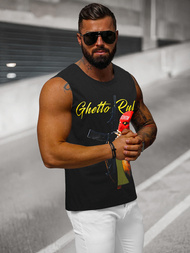 Camiseta sin mangas de hombre negra OZONEE O/T107/3