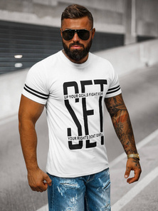 Camiseta de hombre blanca OZONEE O/8T1275/1
