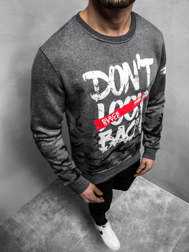 OZONEE JS/DD219Z Sudadera de hombre grafito