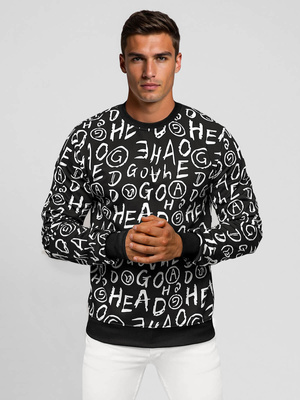 Sudadera de hombre negra OZONEE JS/8B1221/3Z