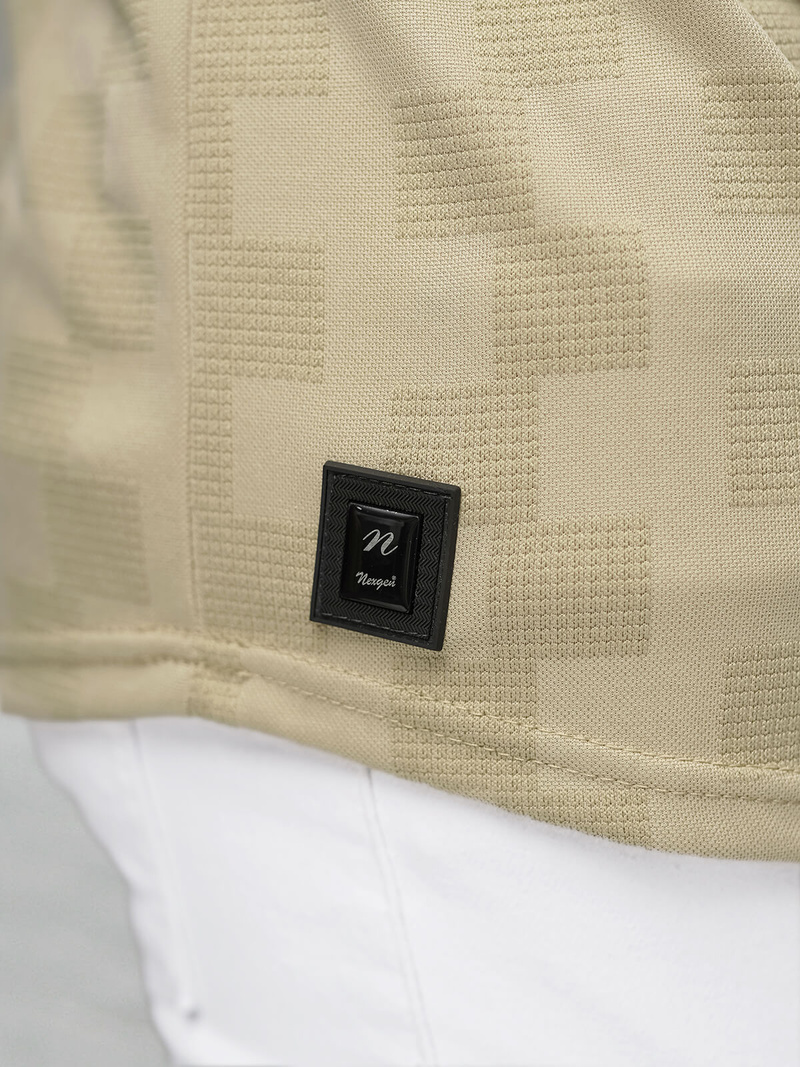 Camiseta de hombre beige OZONEE O/QS11621