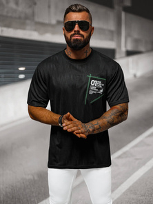 Camiseta de hombre negra OZONEE O/3C333