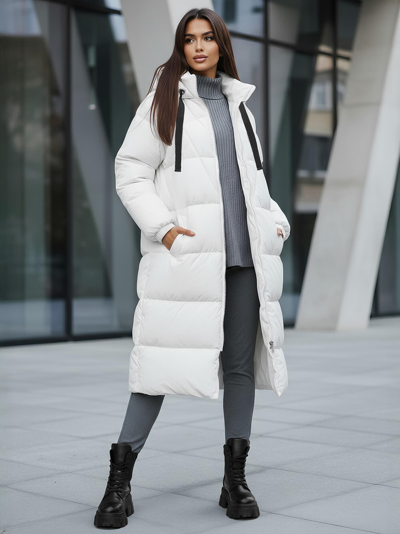 Chaqueta de mujer blanca OZONEE JS/5M3163/281Z