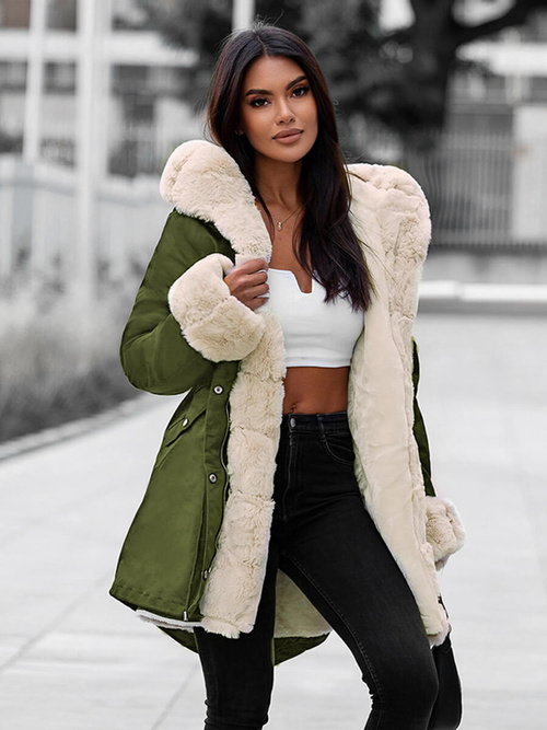 Chaqueta de mujer en verde OZONEE JS/M763/136Z