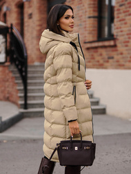 Chaqueta de mujer beige OZONEE JS/M736/62Z