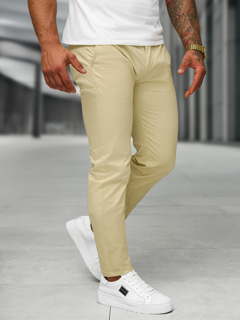 Pantalón de hombre beige OZONEE BL/SK222/6