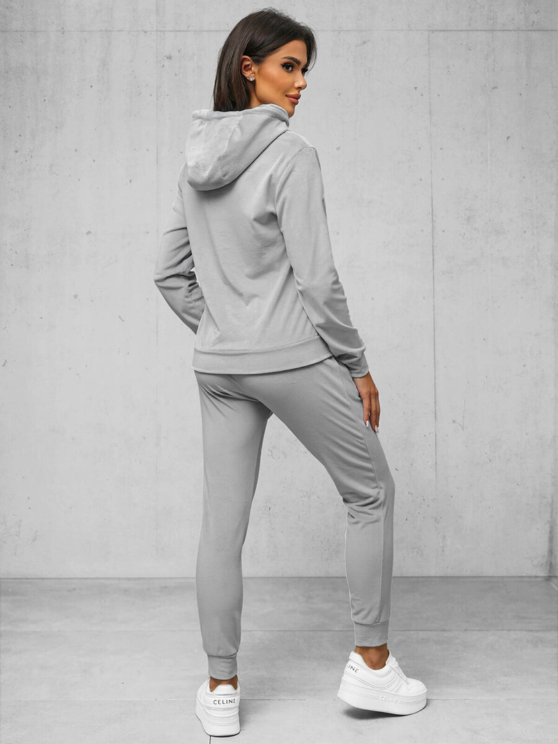 Chándal velour de mujer de gris OZONEE JS/8C1176/2Z
