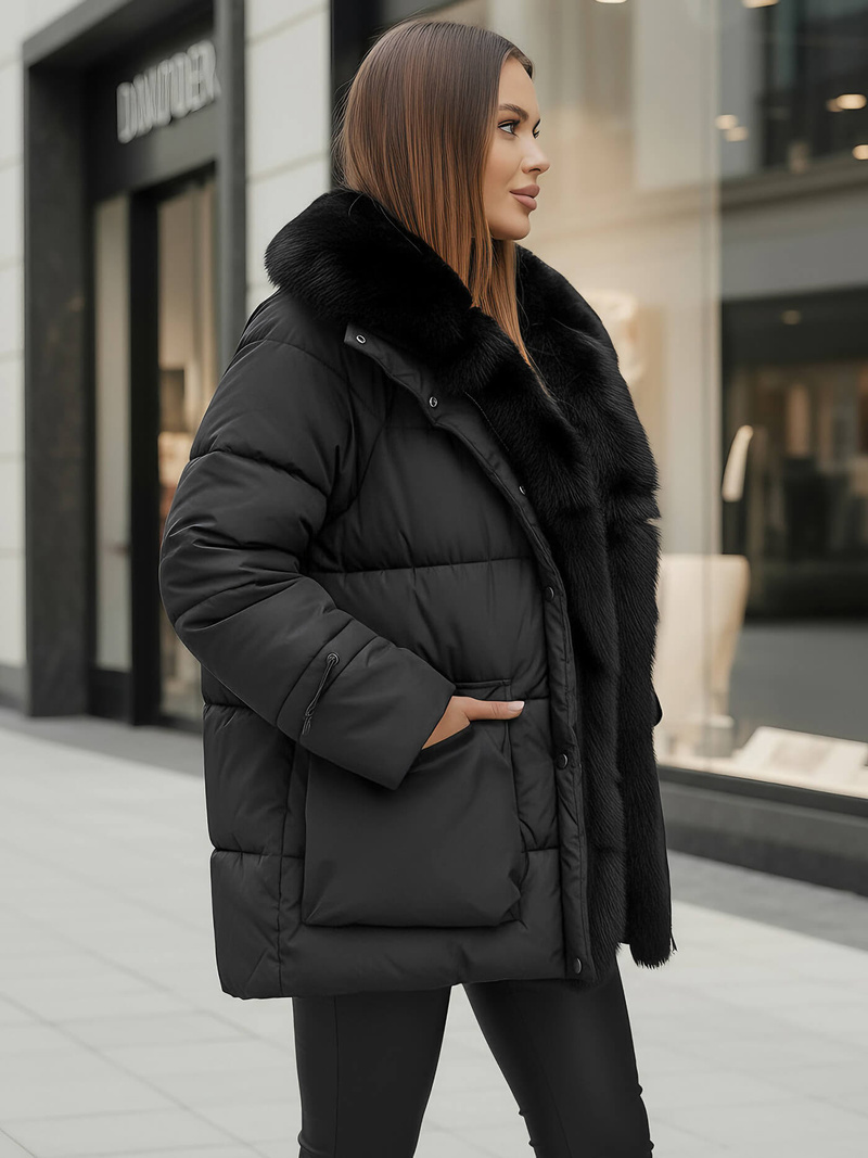 Chaqueta de mujer negra OZONEE JS/16M9185/392Z