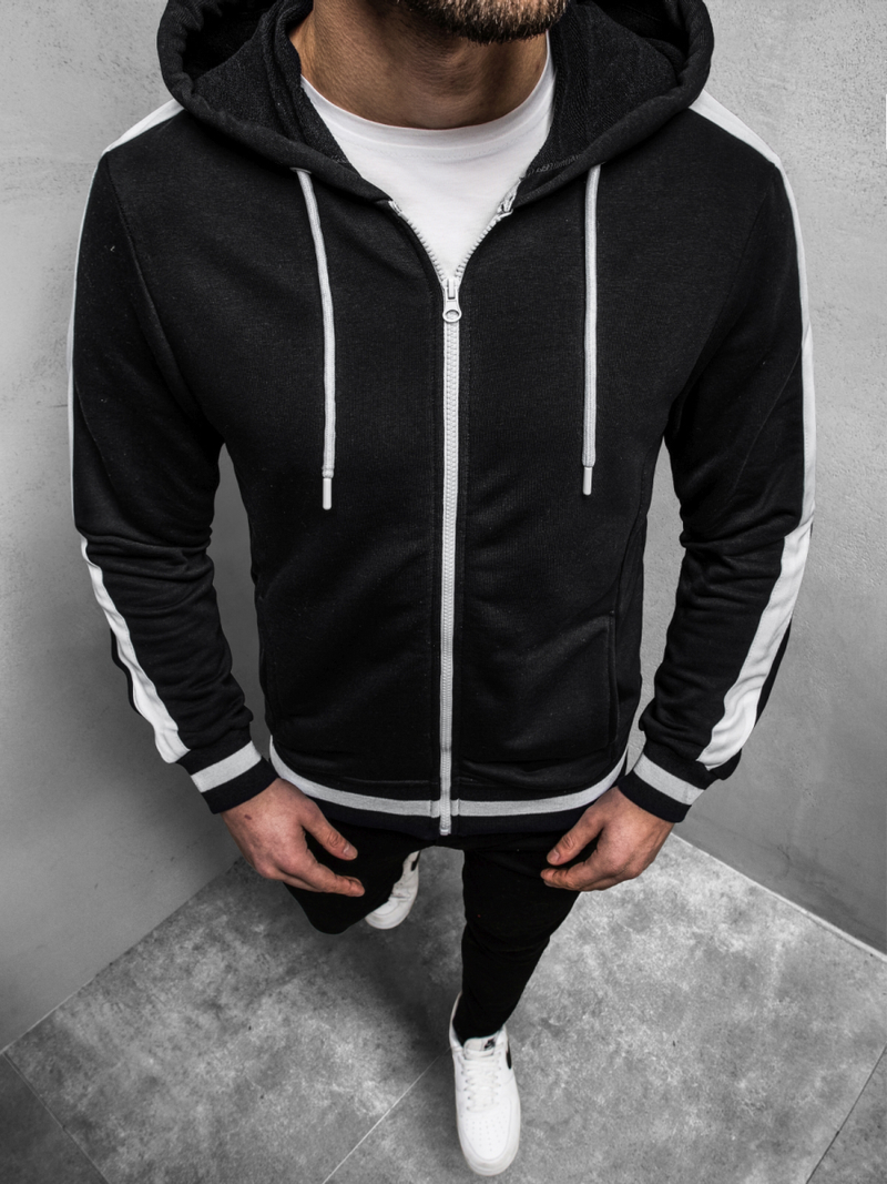 Sudadera de hombre negra OZONEE A/1009Z