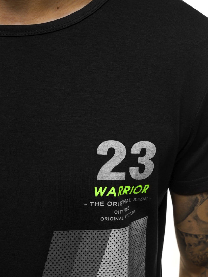 Camiseta de hombre negra OZONEE JS/SS10932Z