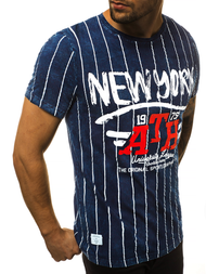 Camiseta de hombre azul marino OZONEE HFM/017