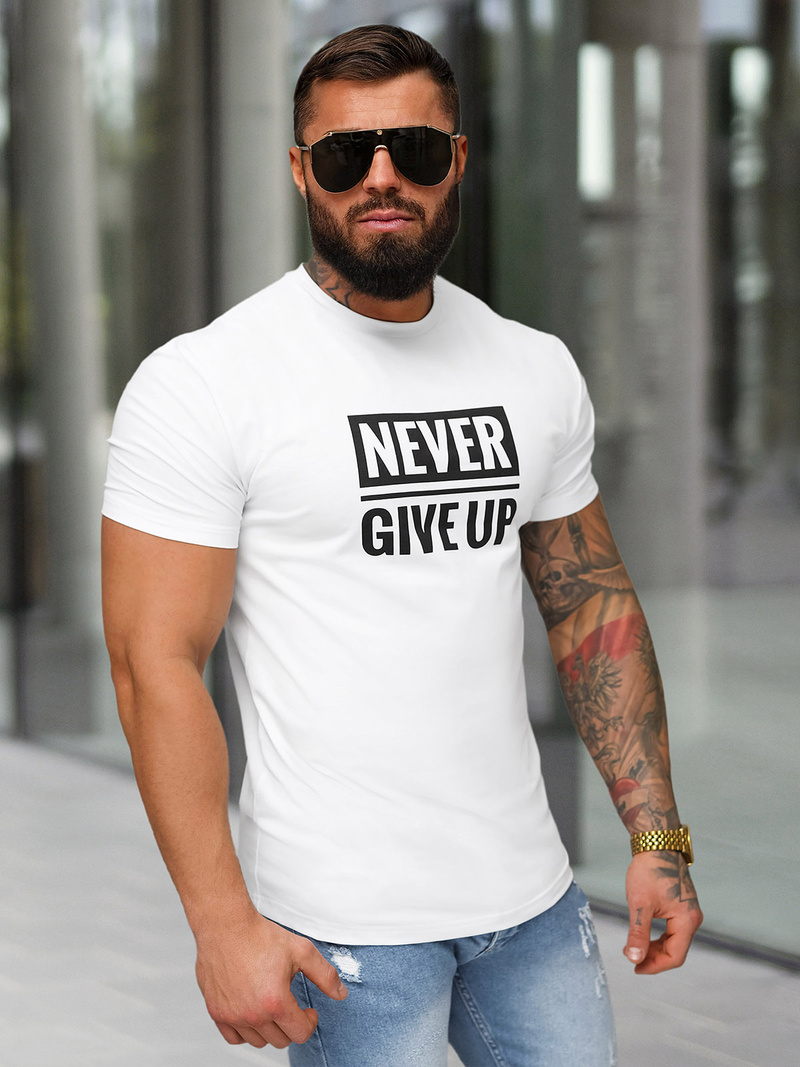 Camiseta de hombre blanco OZONEE NB/MT3133