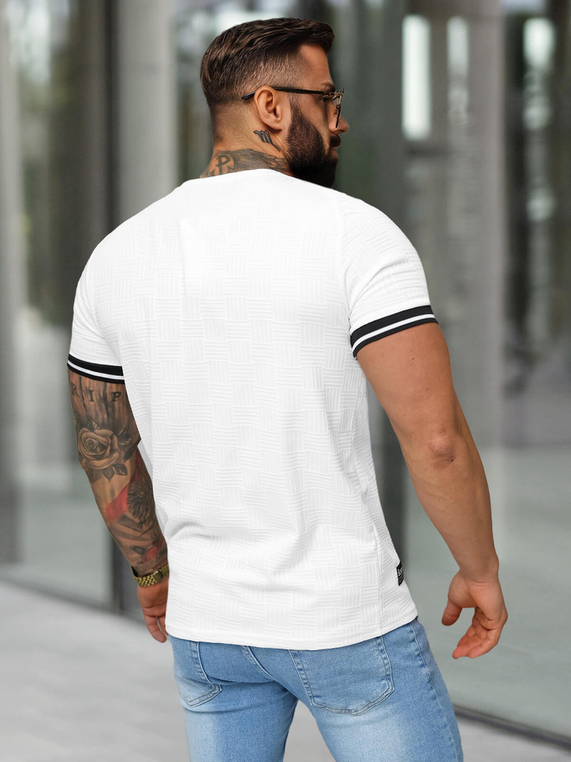 Camiseta de hombre blanco OZONEE O/QS11628