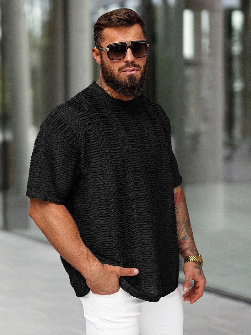 Camiseta de hombre negras OZONEE O/B1149