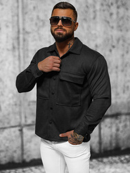 Camisa de hombre negra OZONEE O/GOM23039