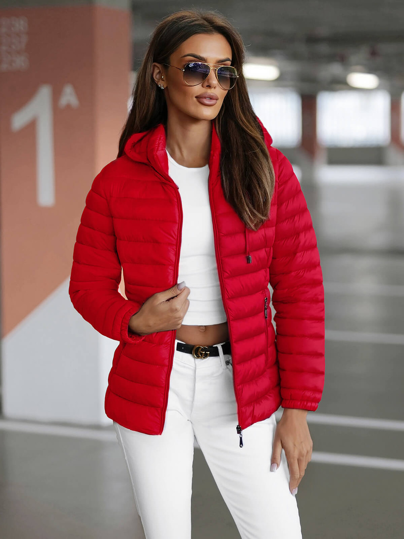 Chaqueta de mujer roja OZONEE JS/16M9101/270Z