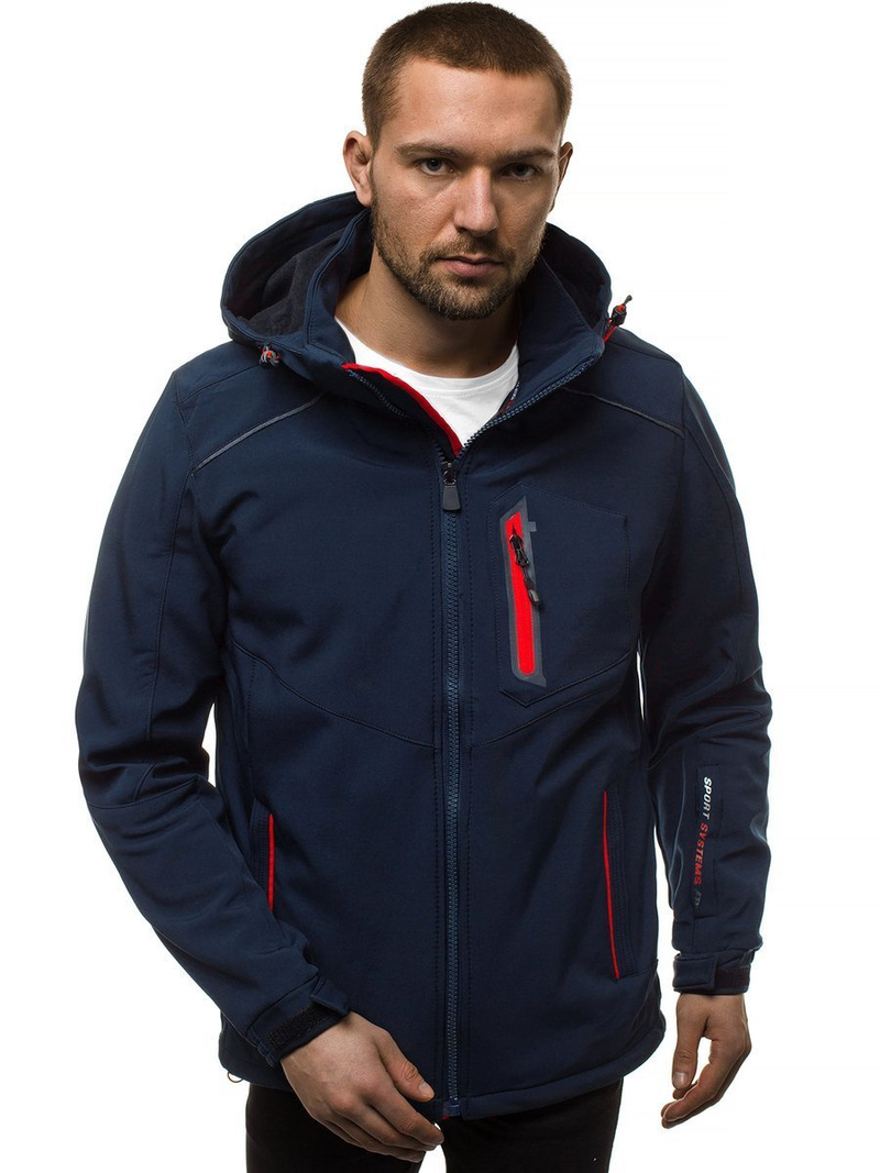 Chaqueta de hombre azul marino-roja OZONEE GE/12259Z
